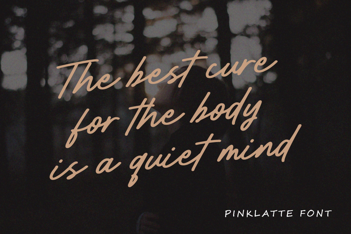 Pinklatte Handwritten Brush Font, a Script Font by Typebae (Photo 5 of 7)