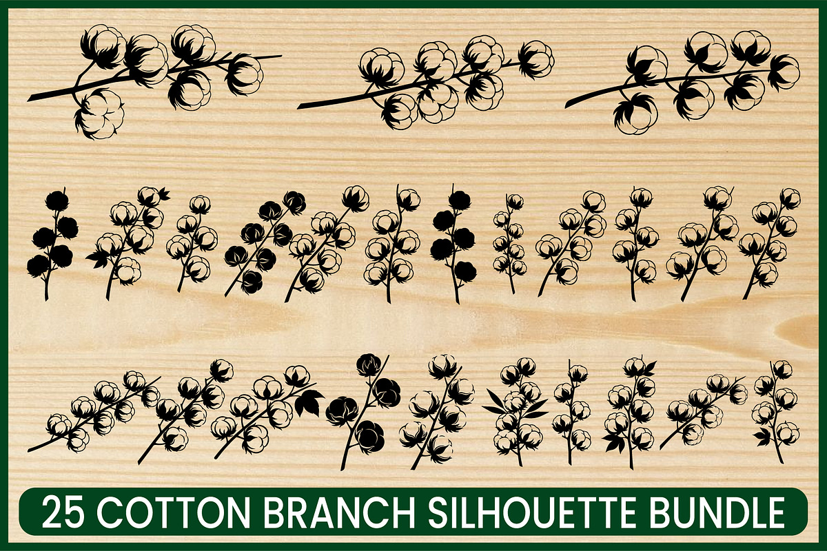25 Rustic Cotton Branch SVG Bundle, a Decorative Illustration by Artivon (Photo 1 of 4)