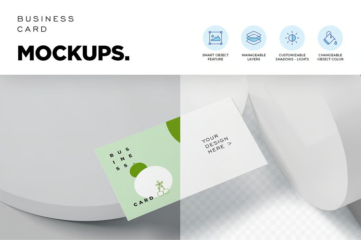 Business Card Mock-Up, an Advertising Mockup by megostudi0 (Photo 5 of 7)