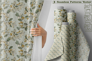 Senna Leaves and Blossom Patterns, a Pattern Graphic by one-touch
