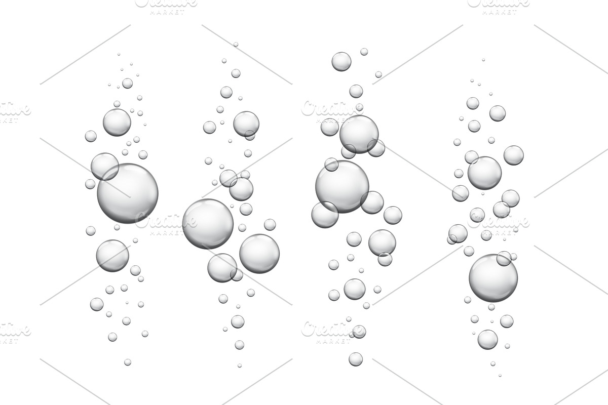 Water bubbles. Realistic fizzing, an Illustration by Frogella