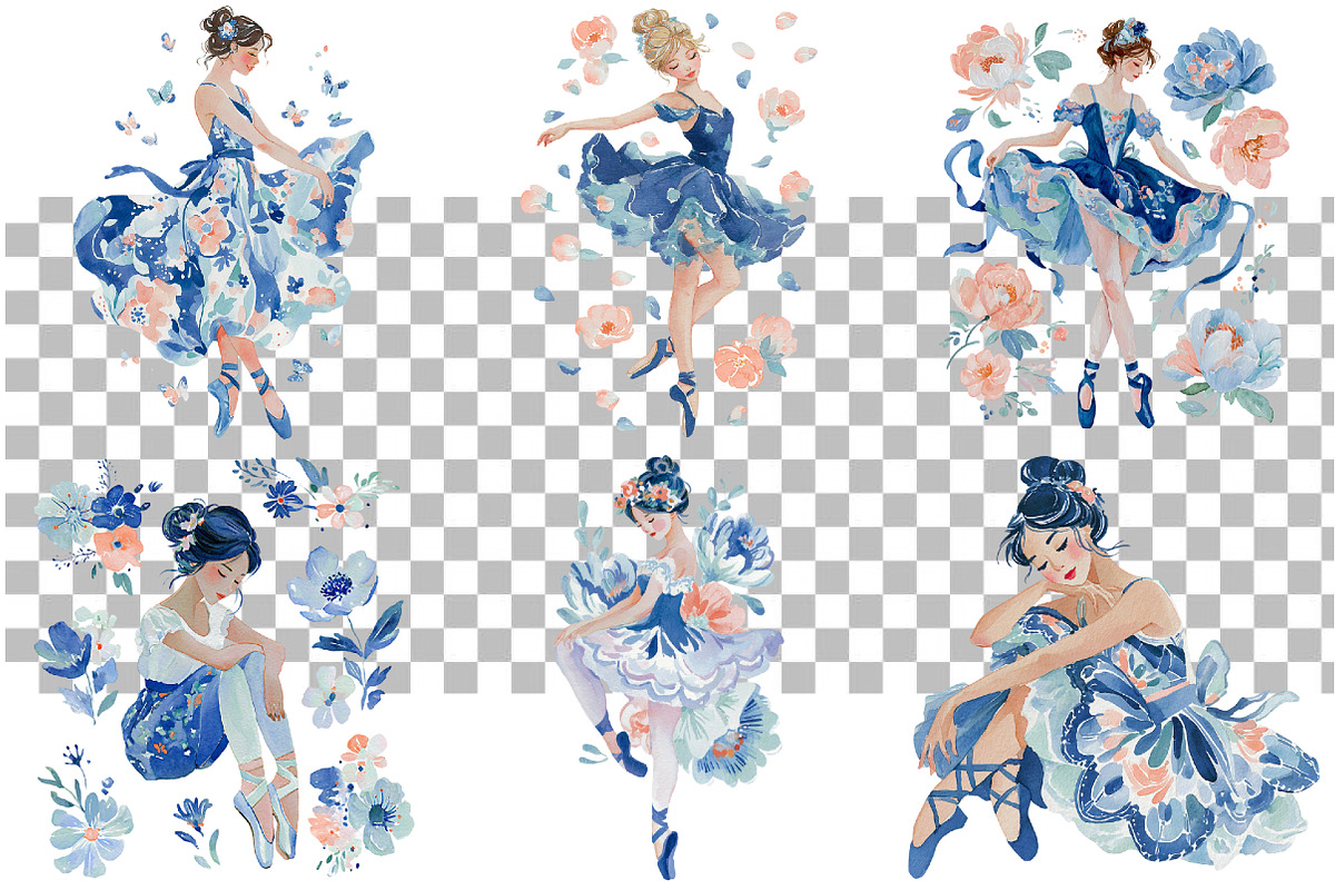 Whimsical Ballerina Girls PNG, a Seasonal Illustration by Daily.Designs (Photo 3 of 5)
