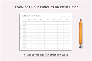 Hourly Weekly Schedule Planner