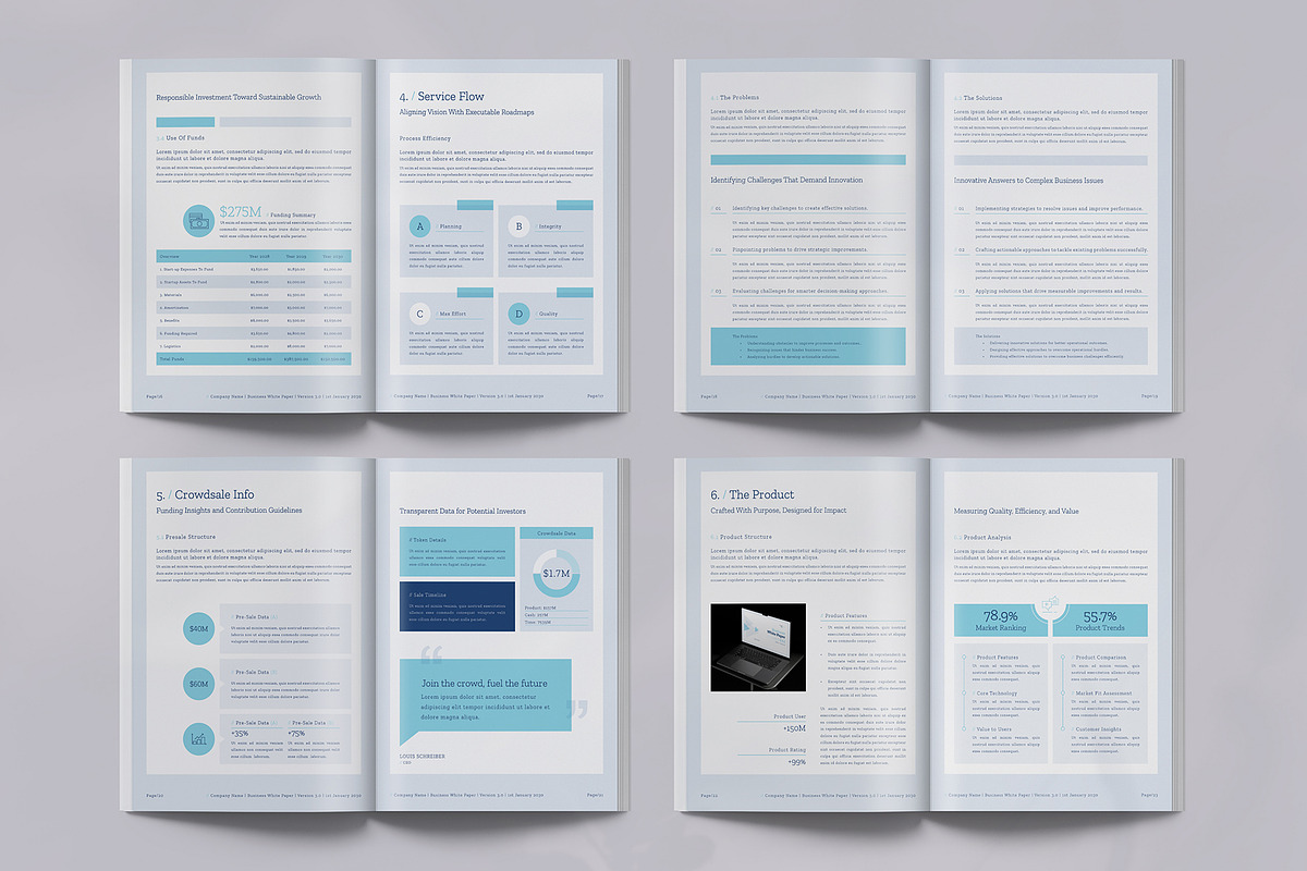 Business White Paper Report Template, a Brochure Template by Designsoul14 (Photo 10 of 15)