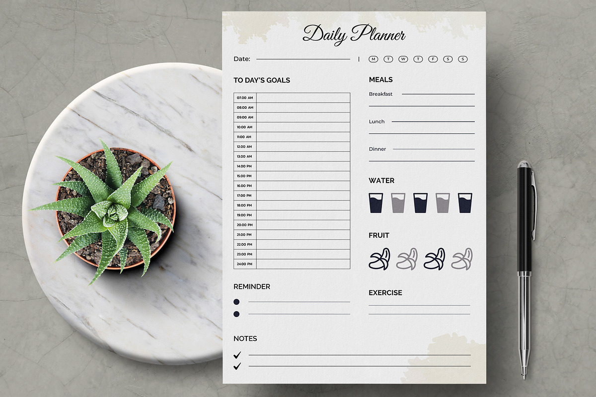 Daily Planner Design, a Stationery Template by MightyDesign (Photo 1 of 8)