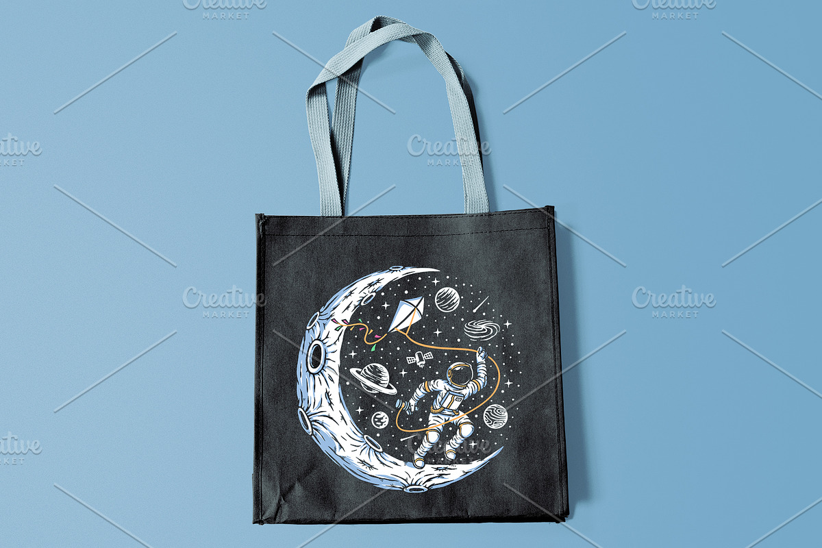 astronauts flying kites on the moon, a Person Illustration by gunaonedesign (Photo 4 of 4)