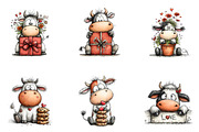 funny peeking valentine cow clipart, an Illustration by CreationArt (Thumbnail 7 of 7)