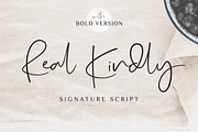 Real Kindly - Signature Script, a Script Font by Dharmas Foundry (Thumbnail 1 of 12)