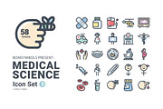 Medical Science Colors, an Outline Icon by BomSymbols (Thumbnail 1 of 4)