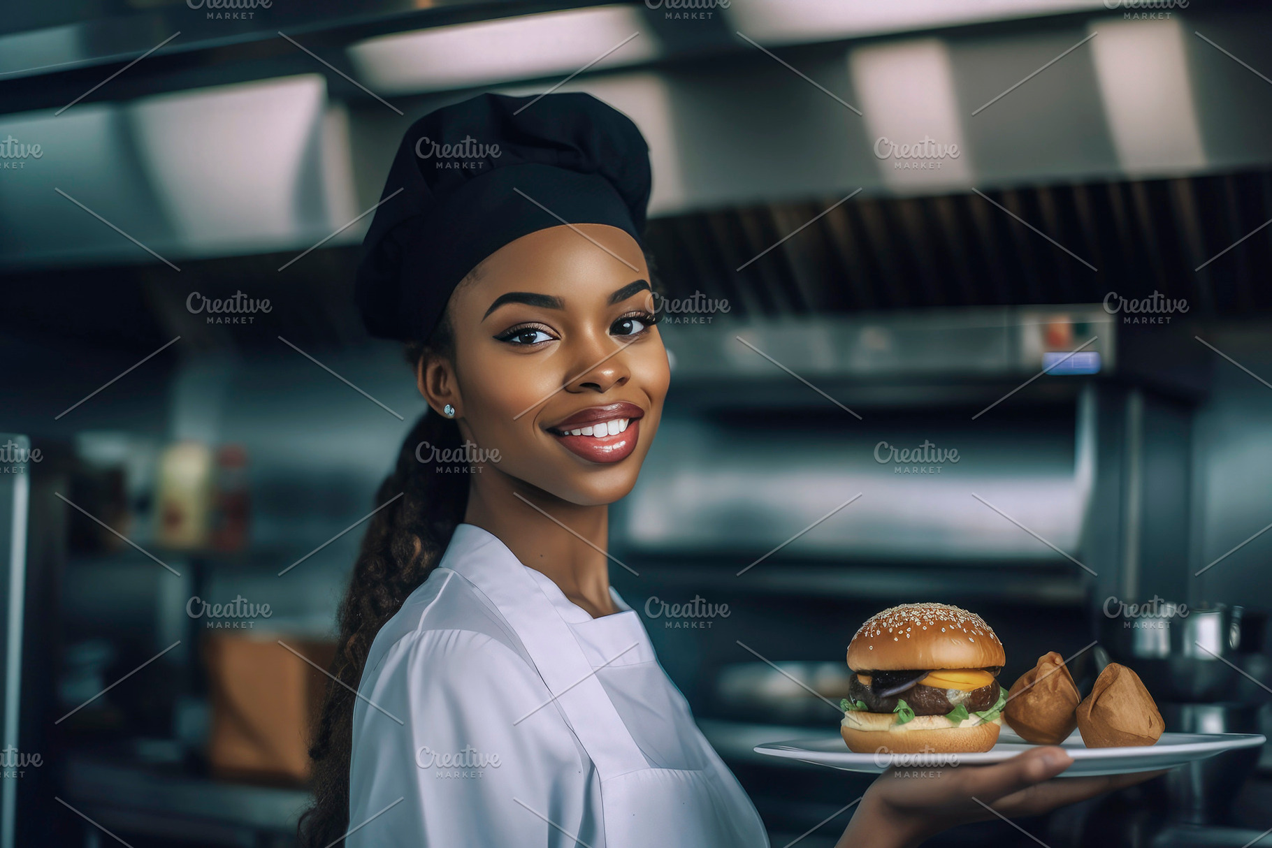Black woman chef, a Person Photo by huertas19