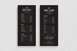 Hair Salon Price List Template