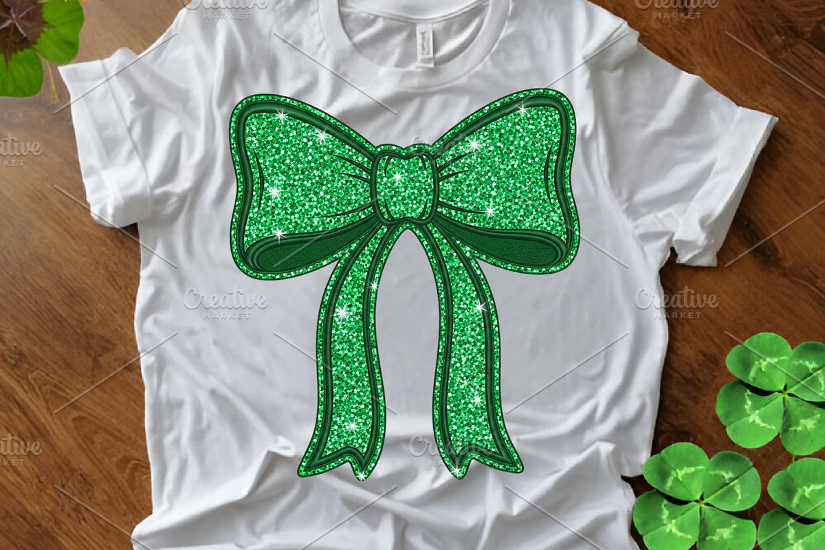 St. Patrick’s Day Glitter Bow PNG, an Illustration by Canvas Craft (Photo 3 of 4)