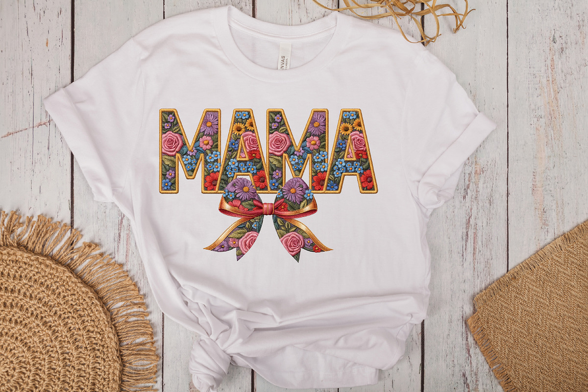 Floral Mama Bow PNG, an Illustration by CraftArtStudio (Photo 3 of 4)