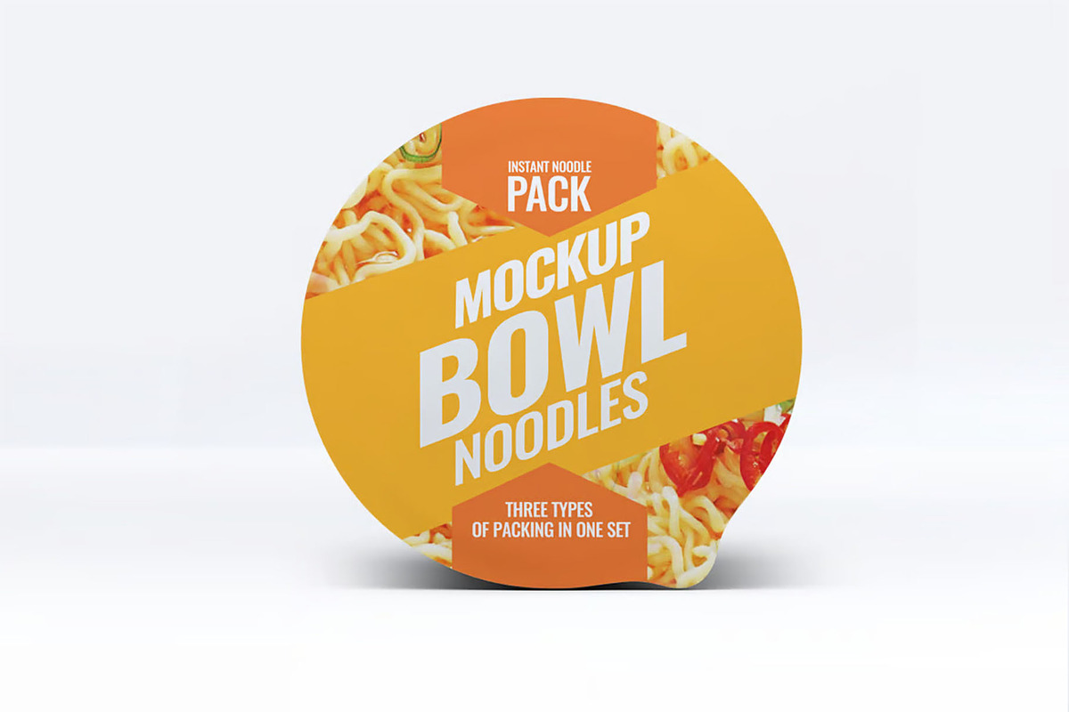 Instant Food Bowl Mock-Up, a Packaging Mockup by DesignRushMarket (Photo 5 of 6)