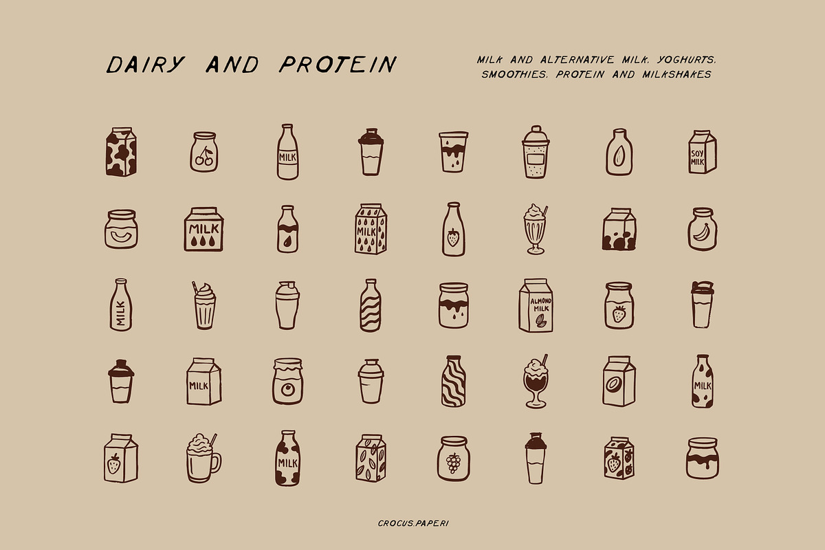 DRINKS Illustrations | Bar Icons, a Food Illustration by Crocus Paperi (Photo 6 of 7)