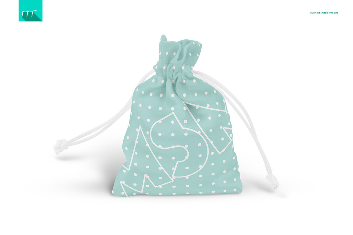 Drawstring Pouch Mock-up, a Product Mockup by BlackMocca (Photo 4 of 6)