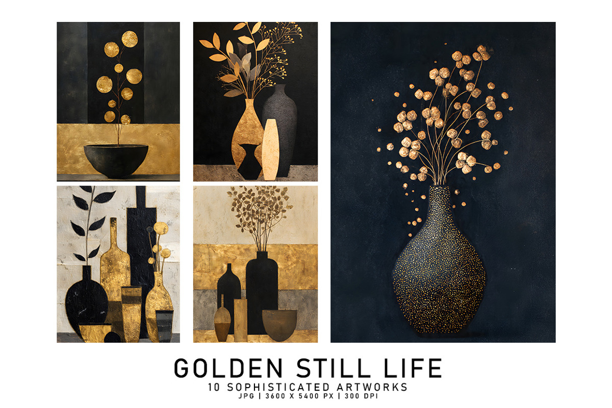 Golden Still Life, a Decorative Illustration by Digital Art Creations (Photo 1 of 5)