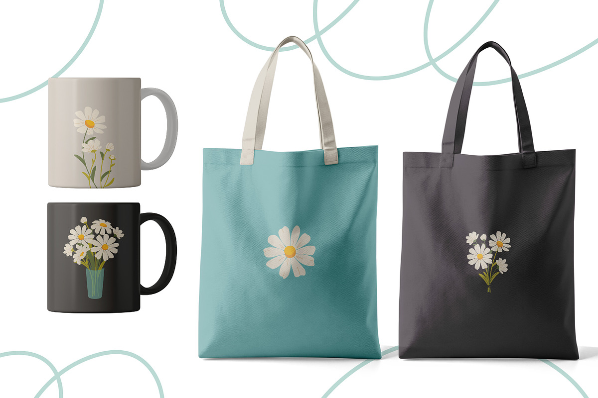 Cute Chamomile, Daisies Vector, a Graphic by so.ni.ka-store (Photo 3 of 8)