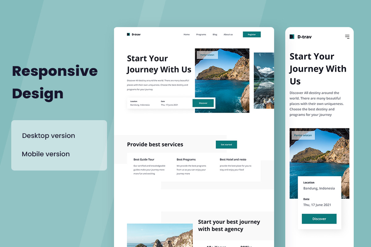 Travel Agency Website UI Kit, a Wireframe Template by INSPR STD (Photo 3 of 6)