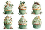 Whimsical Christmas Cupcake Clipart, a Food Illustration by Creative Art (Thumbnail 3 of 6)