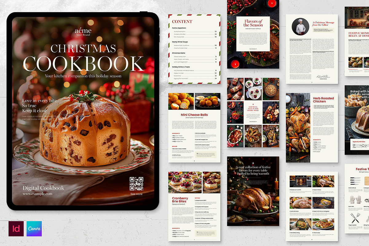 Digital Christmas Cookbook Template, a Magazine Template by BrandPacks (Photo 2 of 5)