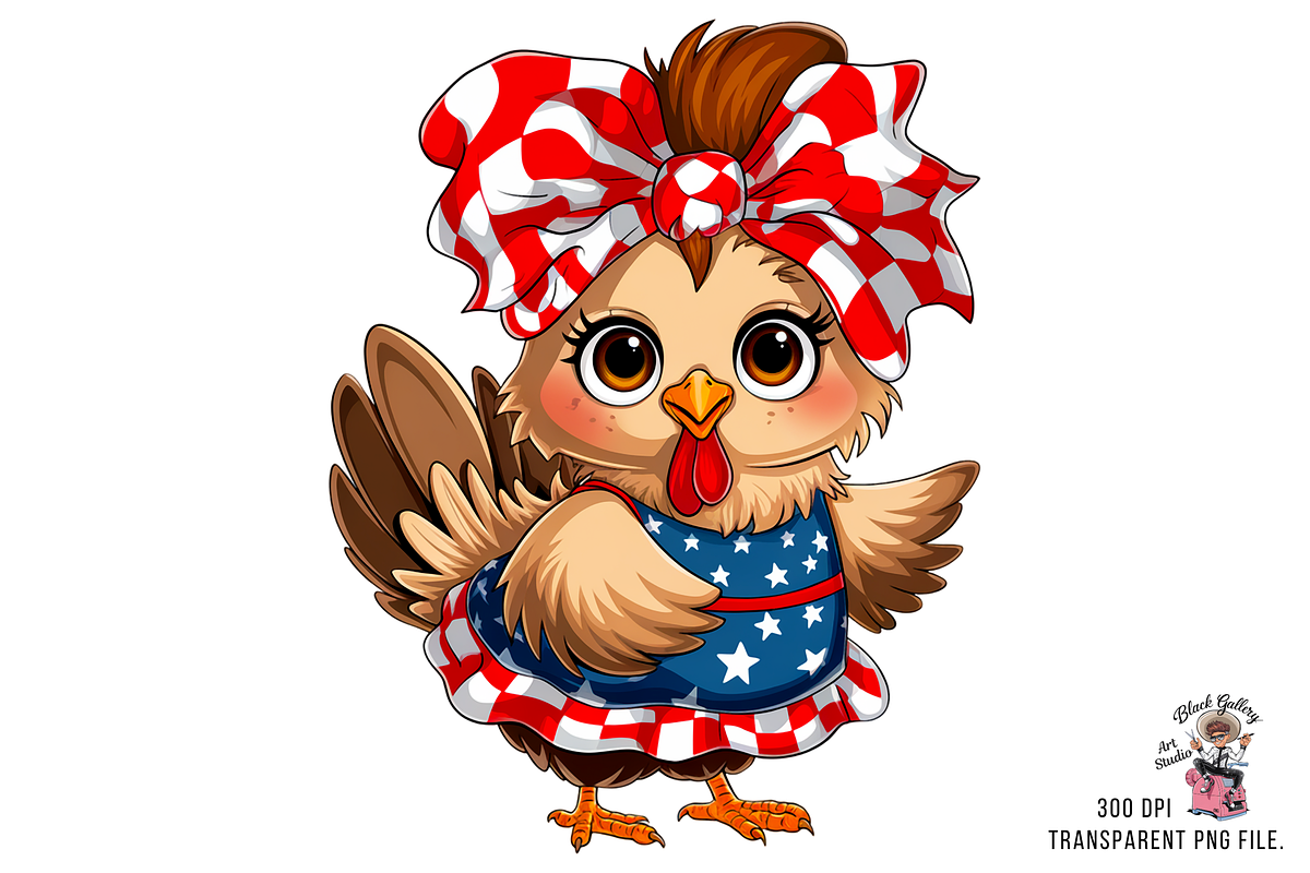 Patriotic Hen PNG Clipart Bundle, a Graphic by Clipart Bloom (Photo 2 of 11)