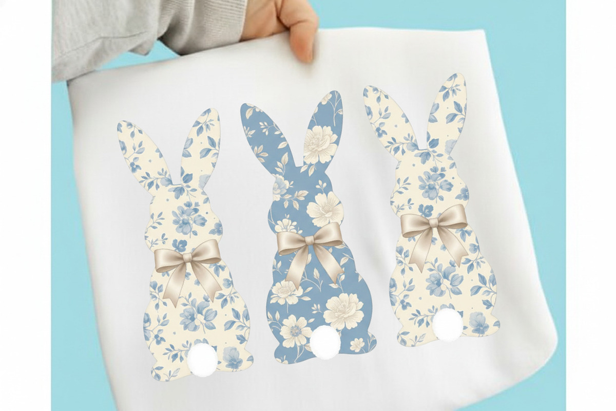 Floral Toile Easter Bunny Png, an Illustration by designcity5 (Photo 6 of 9)