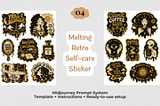 Retro Groovy Sticker T-Shirt Prompts, a Seasonal Illustration by Print Haven Mochi Vintage (Thumbnail 5 of 8)