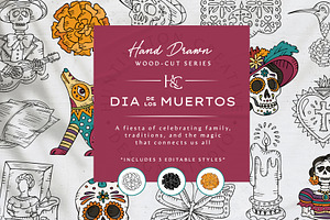 Hand Drawn Dia de los Muertos Images