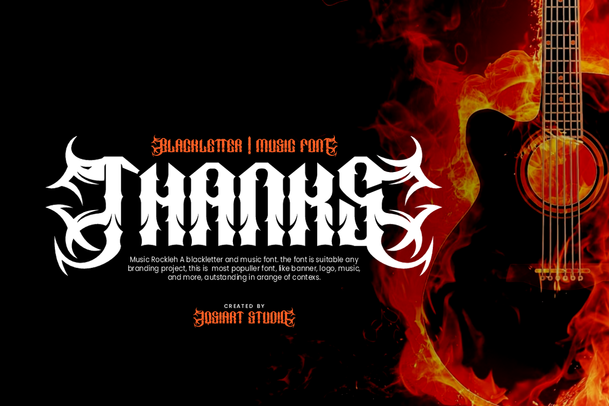 Music Rockleh - Music Font, a Blackletter Font by Iqsiart Studio (Photo 10 of 10)