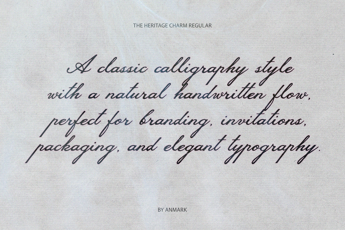 The Heritage Charm Decorative Font, a Script Font by AnMark (Photo 10 of 11)