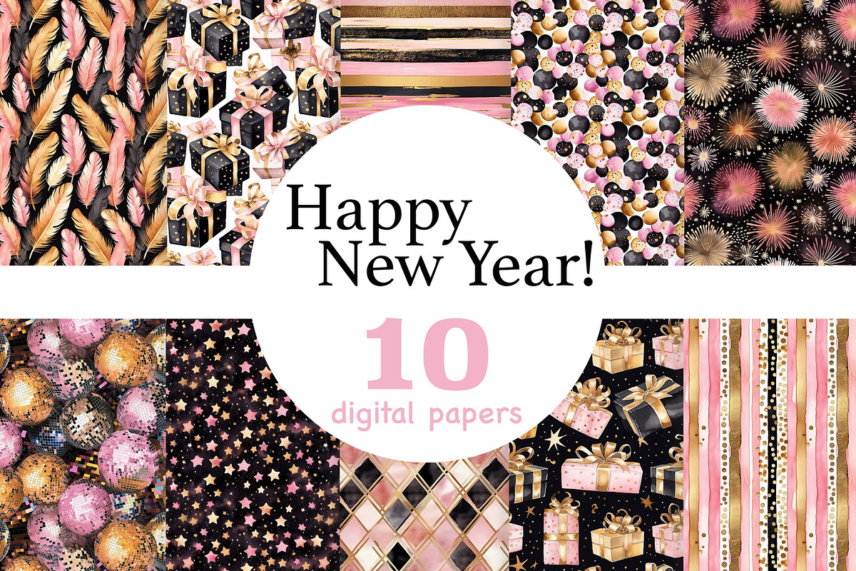 Black And Pink Digital Paper, a Pattern Graphic by GlamArtZhanna (Photo 1 of 3)