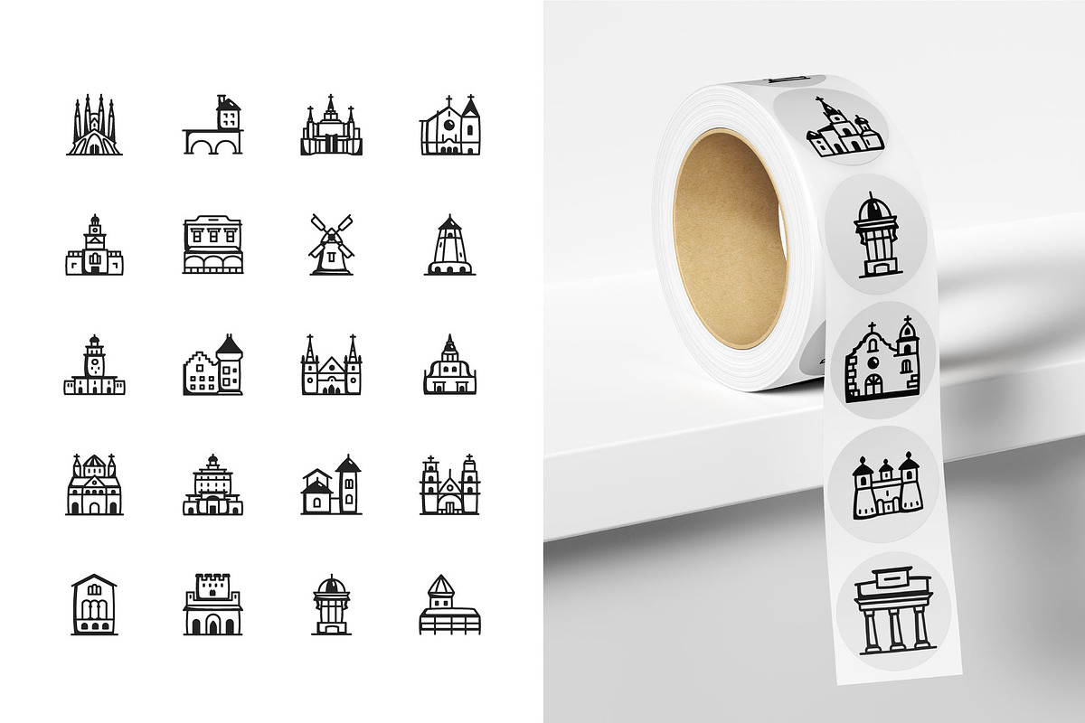 European landmark Icons, an Outline Icon by Prosymbols (Photo 6 of 8)