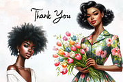 Black Spring Vintage Woman Cliparts, a Person Illustration by RobertsArt (Thumbnail 9 of 9)