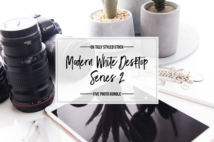 Modern White Desktop Photo Bundle S2