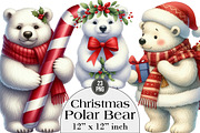 Watercolor Christmas Polar Bear, an Illustration by DreamArtGraphic (Thumbnail 1 of 4)
