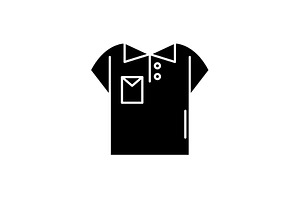 Polo Black Icon, Vector Sign On