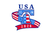 USA 250 Years Liberty Bell Flag Logo, an Illustration by patrimonio (Thumbnail 1 of 3)