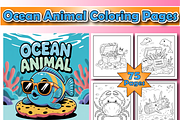 Ocean Animal Coloring Pages for Kids, an Animal Illustration by Printable Design Store (Thumbnail 1 of 4)