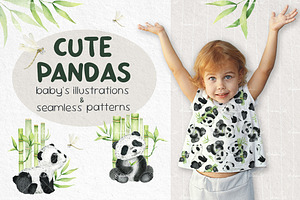 Panda Clipart & Seamless Patterns