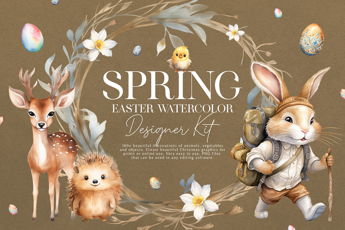 125 Spring Easter PNG Illustrations, a Seasonal Illustration by Graphicdome (Photo 1 of 16)