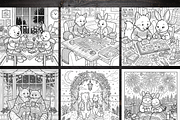 Cozy Animal Couple Coloring Pages, a Brochure Template by LA Design (Thumbnail 3 of 10)