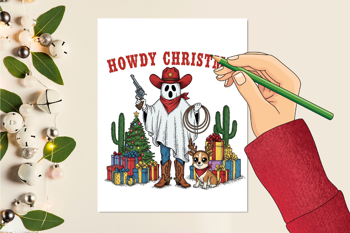 Howdy Christmas Cowboy Ghost Png, a Seasonal Illustration by Rose Art (Photo 2 of 4)