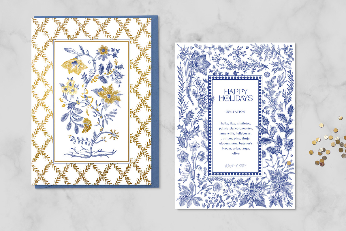 Christmas dreams. Blue & white, a Seasonal Illustration by olga.korneeva (Photo 6 of 12)