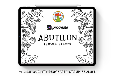 Abutilon flower Procreate Stamps