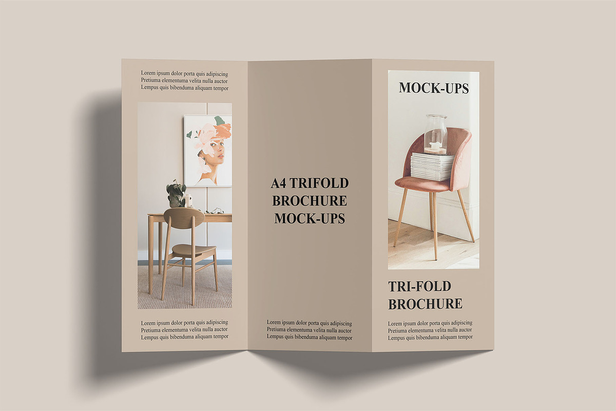 A4 Trifold Brochure Mockups | Z-Fold, an Advertising Mockup by Compositing Studio (Photo 6 of 20)
