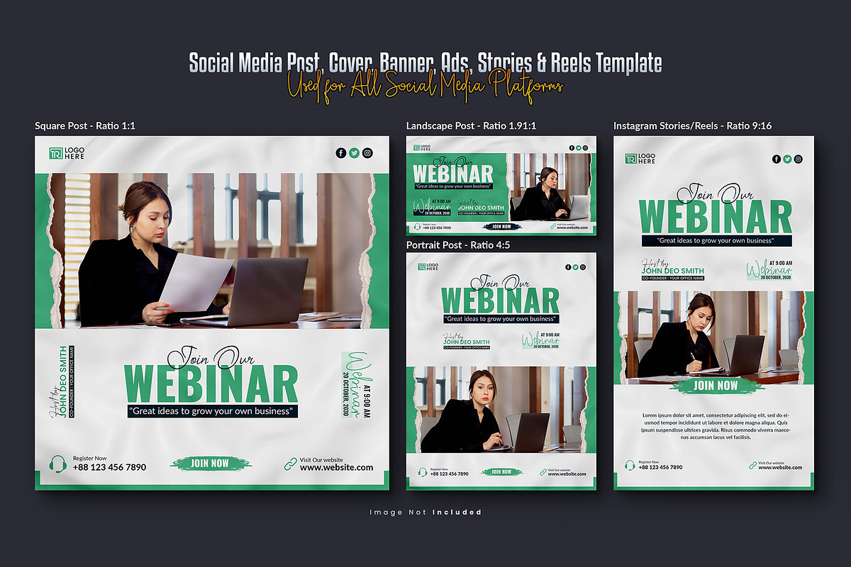 Webinar Social Media Template Bundle, a Social Media Template by Creative_View (Photo 3 of 8)