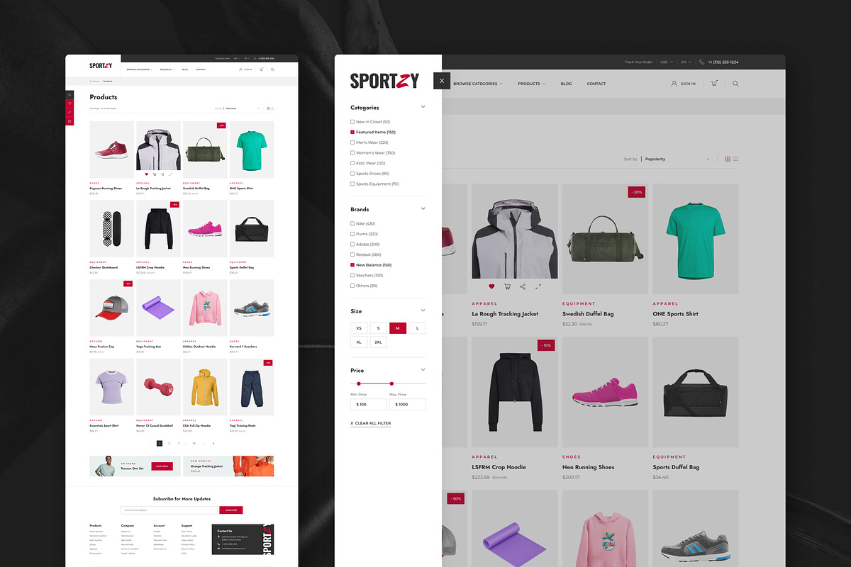 Sportswear E-Commerce Website Design, an UI Kit Template by peterdraw (Photo 7 of 9)