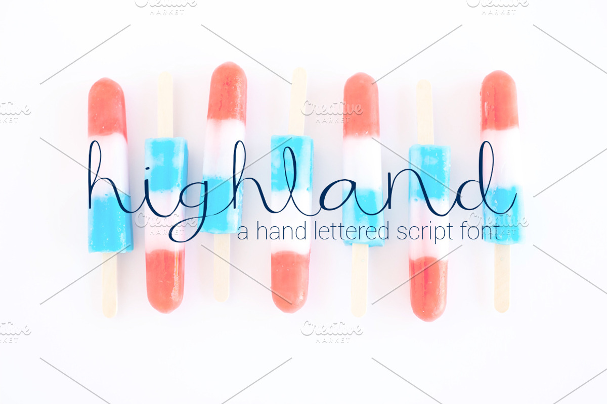 HIGHLAND Hand Lettered Script Font