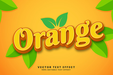 Orange Fruit Vector 3d Text Effect